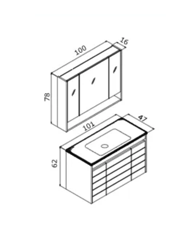 Orka Ricato 100 CM Banyo Dolabı Takım Morgana Kiraz