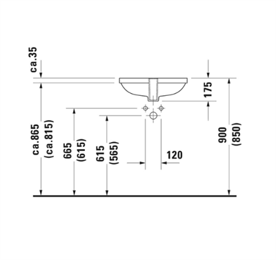 Duravit 0338490000 D-CodeTezgah Altı Lavabo 49 cm