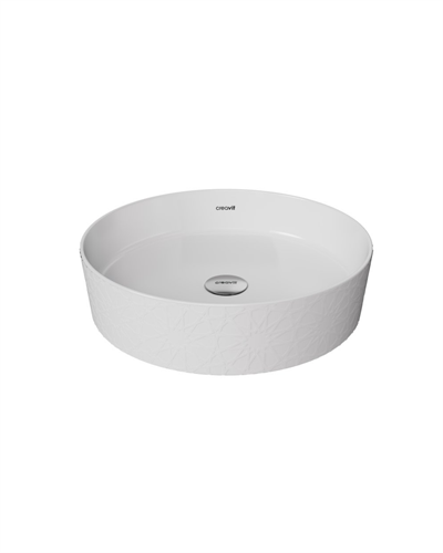 Creavit LP140 Loop Yuvarlak Çanak Lavabo Ø40 cm Selçuklu Rölyef Uygulamalı