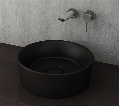 Bocchi Vessel Yuvarlak Çanak Lavabo 38 cm M. Siyah 1174-004-0125