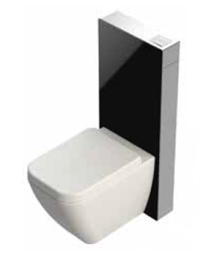 BOCCHİ 8100-1000 GLASSBOX ASMA REZERVUAR SETİ 3/6 LT 12CM SİYAH