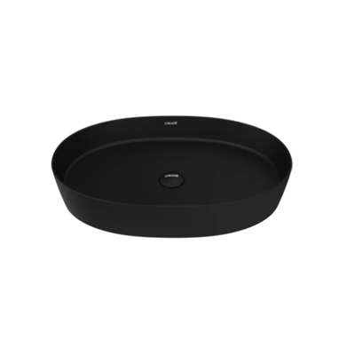 Creavit LP160 Loop Oval Çanak Lavabo 40x60 cm Kömür karası-Mat Siyah