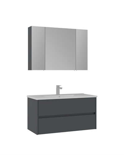 Orka Side 100 CM Banyo Mobilyası Takımı Mat Antrasit