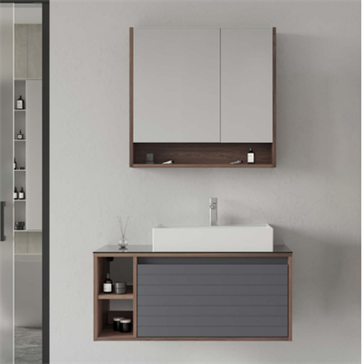 Orka Prato 100 cm Banyo Dolabı Takımı Navaro Koyu Meşe Antrasit