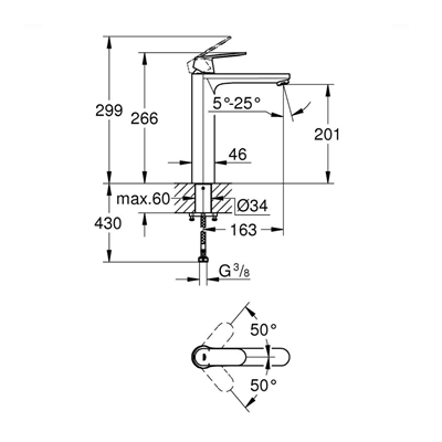 Grohe Çanak Lavabo Bataryası Eurocosmo XL Boyut Krom  23921000
