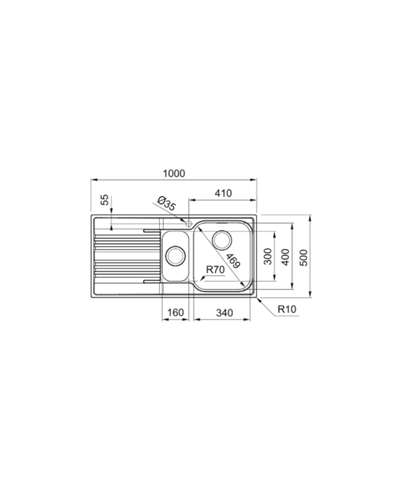 Franke Smart SRX 651 İnox Evye SOL 101.0356.888