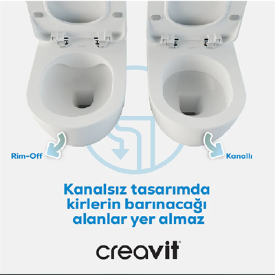 Creavit FE322 Free Rim-Off Kanalsız Asma Klozet Entegre Taharet Musluklu (Sıcak + Soğuk)