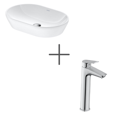 Duravit D-Neo 60 cm Çanak Lavabo Beyaz Ve No.1 Lavabo Bataryası Large