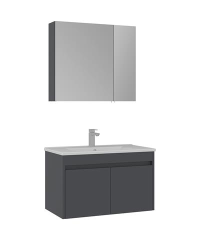 Orka Side 85 CM Kapaklı Banyo Dolabı Takım Mat Antrasit