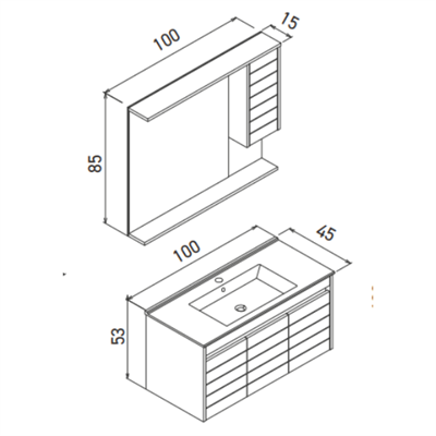 Orka Serra 100 cm Takım Parlak Beyaz