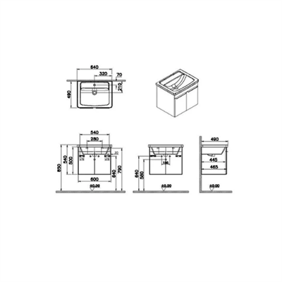 Vitra Quadrum 65 cm Lavabo Dolabı Altın Meşe