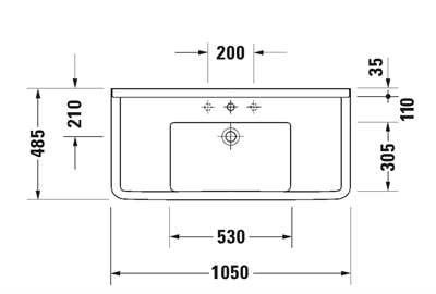Duravit Etajerli Lavabo 1050x485 mm	0304100000