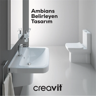 Creavit LR060 Lara 60 cm Yarım Ayak Lavabo