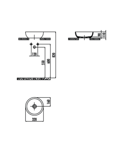 Creavit Tauris 32 cm Tezgah Üstü Lavabo Parlak Beyaz