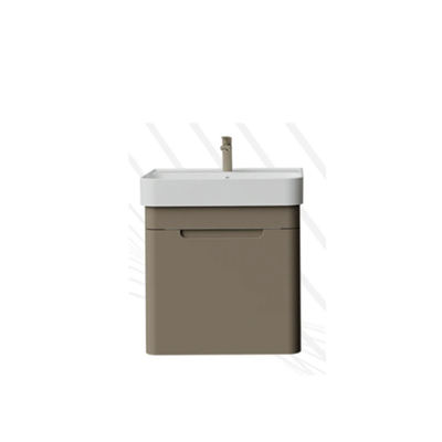 Creavit CO0060.41 Colorit Kapaklı Lavabo Dolabı 60 cm Ve Oval Ayna Cappuccino