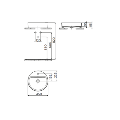 Creavit LP146  Loop Yuvarlak Çanak Lavabo Ø45 cm Mat Cappuccino