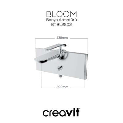 Creavit BL2511-B  BLOOM BEYAZ BANYO BATARYASI