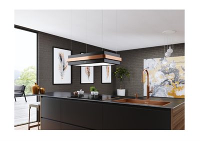 FRANKE Mythos Masterpiece FMYS BK/CP F80 KL Matt Black+Copper Ada Davlumbaz 345.0726.997