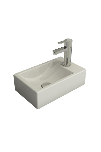 Bocchi 1419-002-0126 Milano Dar Sağ Lavabo 37 Cm Mat Beyaz