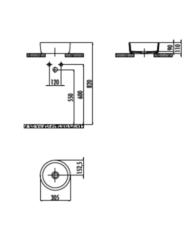 Creavit Tone 30 cm Tezgah Üstü Lavabo TB030