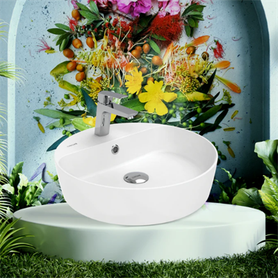 Creavit LP146 Loop 45cm Masa Üstü Çanak Lavabo Mat Beyaz