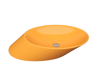 Bocchi 1013-021-0125 Vessel Yatay Çanak Lavabo 72 cm M. Sarısı