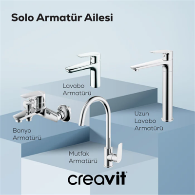 Creavit SH630 Solo İkili Duş Seti Takımı (Duş Sistemi+Banyo Bataryası)