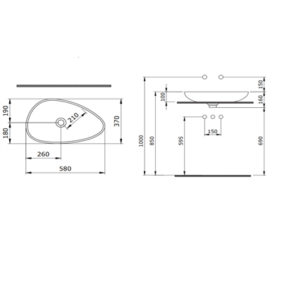 BOCCHİ Etna Çanak Lavabo 58 cm Mat Somon 1114-032-0125