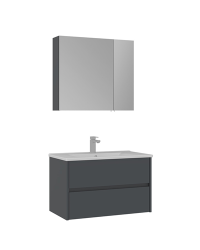 Orka Side 85 CM Çekmeceli Banyo Dolabı Takım Mat Antrasit