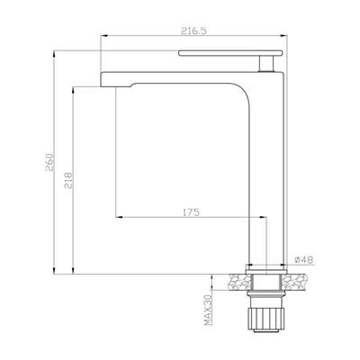 NEWARC ZETA ÇANAK TİPİ LAVABO BATARYASI SİYAH