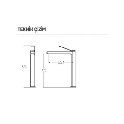 CREAVİT Ritmo Uzun Lavabo Armatürü Metalik Gri  RT6500GR