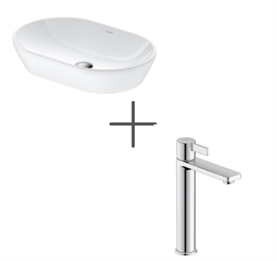 Duravit D-Neo 60 cm Çanak Lavabo Beyaz Ve D-Neo Lavabo Bataryası Large