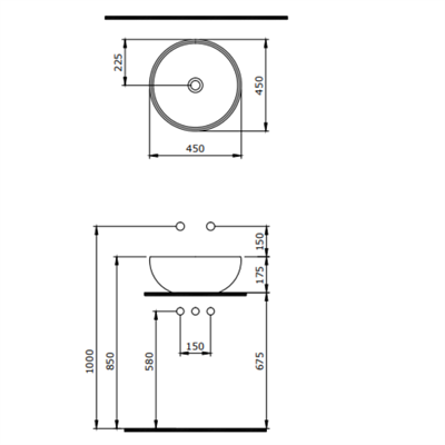 Bocchi Venezia Çanak Lavabo 45 cm Yasemin 1119-007-0125