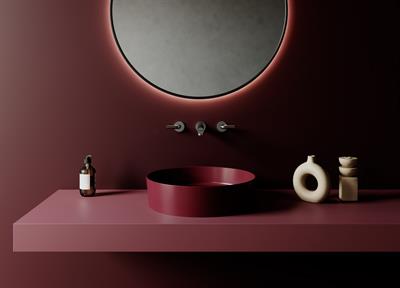 Creavit NC045.00BR Nice Tezgah Üzeri Lavabo Ø45 cm Berry