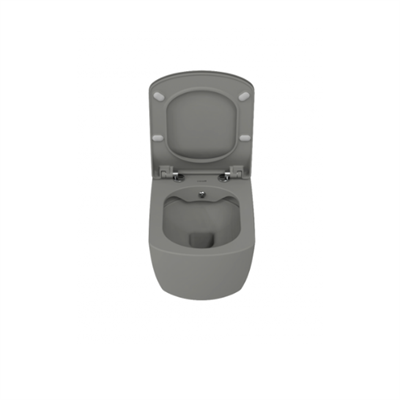 Creavit EG321 Elegant Rim-Off Kanalsız Duroplast Yavaş Kapanan Klozet Kapaklı Cool Grey Set