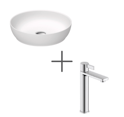 Duravit Sivida Oval Çanak Lavabo 40 cm Mat Beyaz Ve D-Neo Lavabo Bataryası, Large