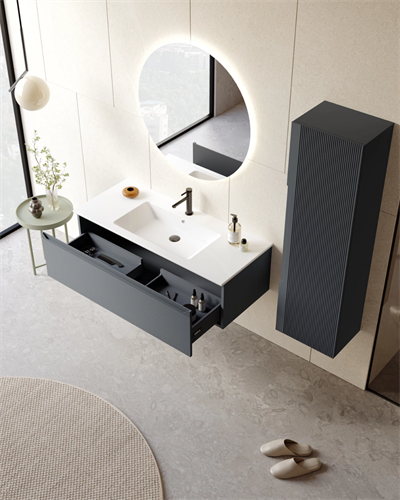 ORKA Olbia 80 cm Banyo Dolabı Takımı Mat Antrasit