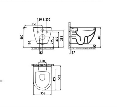 Creavit TP325 Asma Klozet + Orjinal Creavit Kapak