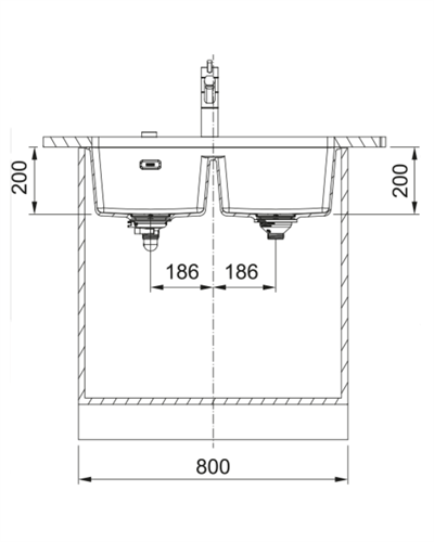 Franke Maris MRG 120-35-35 Tezgah altı Bianco Granit Evye