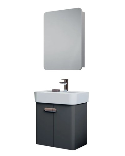 Orka Orbit 55 CM Banyo Dolabı Takımı Parlak Antrasit