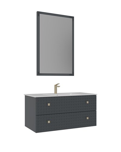 Orka Lipari 100 cm Banyo Dolabı Takımı Mat Antrasit
