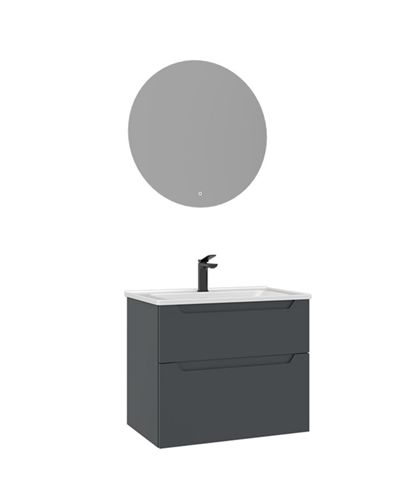 Orka Messina 65 cm Banyo Dolabı Takımı Led Aynalı Mat Antrasit