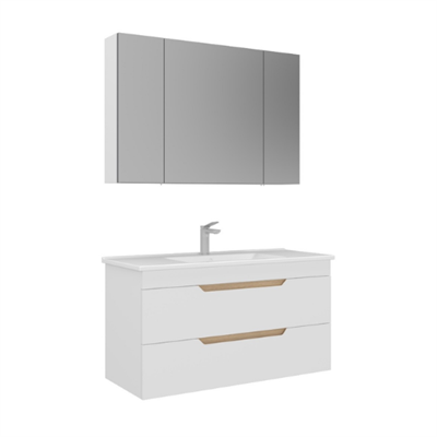 Orka Lena 100 cm Ayna Dolaplı Çekmeceli Banyo Dolabı Takımı Beyza