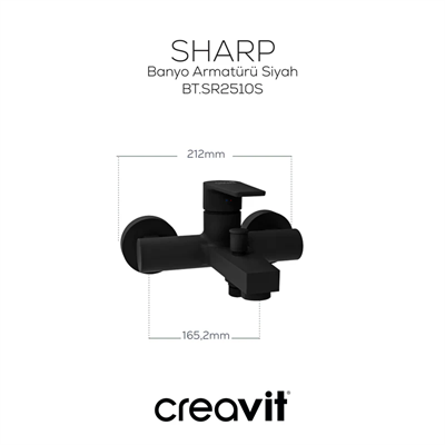 Creavit Sharp Banyo Armatürü - Mat Siyah SR2510S