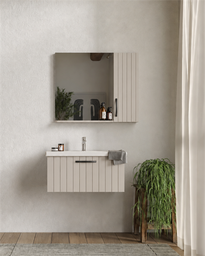 Creavit D10 Etajerli Aynalı Banyo Dolabı Takımı Dafne 65 cm