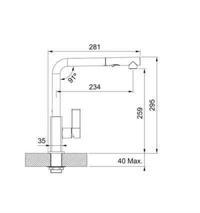 Franke 115.0392.357 Maris Plus Doccia Spiralli Mutfak Bataryası