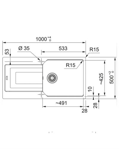 FRANKE Urban UBG 611-100 Oyster Tezgahüstü Evye