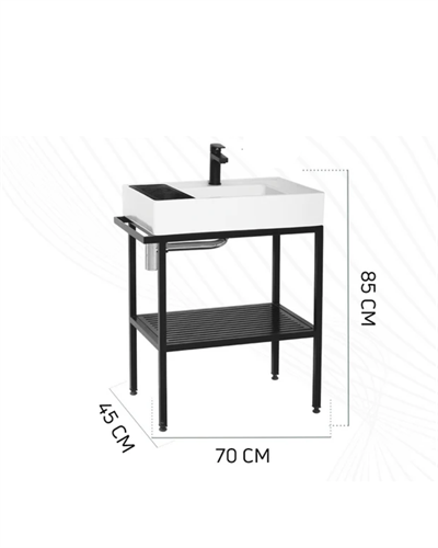 Creavit Arya Lavabo Dolabı 70 cm Siyah