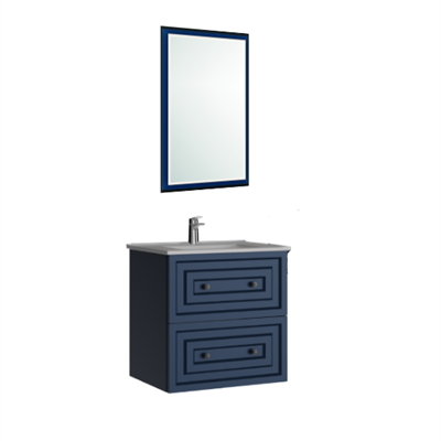 Creavit Kayra Mat Mavi Lavabo Dolabı Takımı Çekmeceli 60 CM