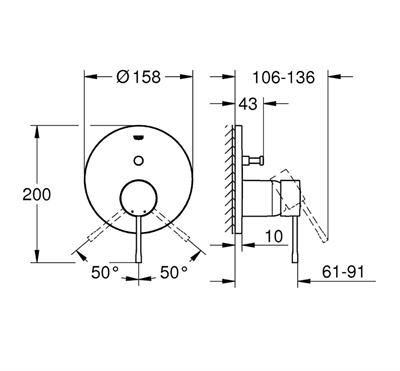 Grohe 24058AL1 Essence New Ankastre banyo/duş bataryası